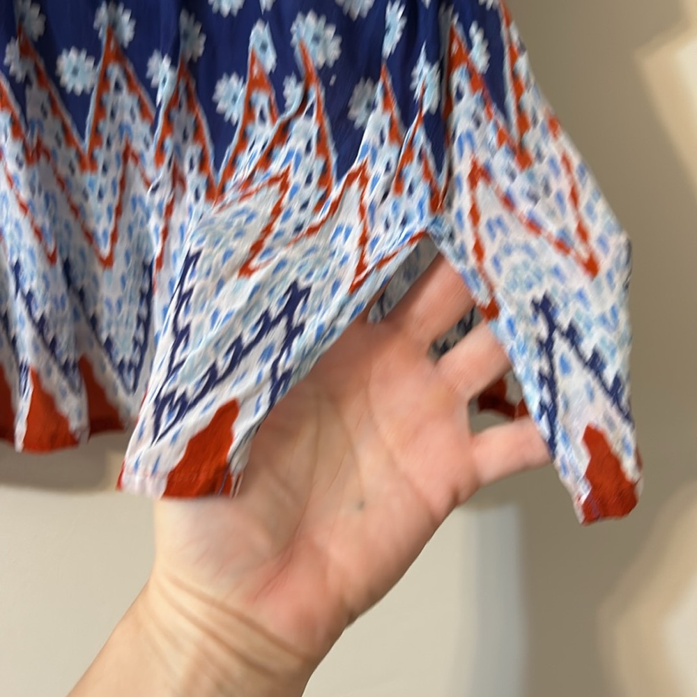 Floral Patchwork Blouse - Blue and Orange - Picture 7 of 9